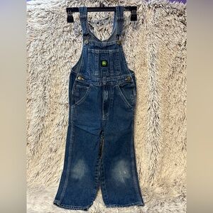 John Deere Overalls Toddler Sz 5 Blue Denim Jean Bib Suspender Farm Boys‎ Girls